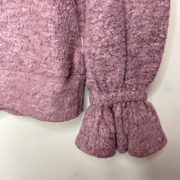 ERI + ALI Anthropologie Sasha Hacci Ruffle Sleeve Mauve Top, XS - Picture 3 of 8